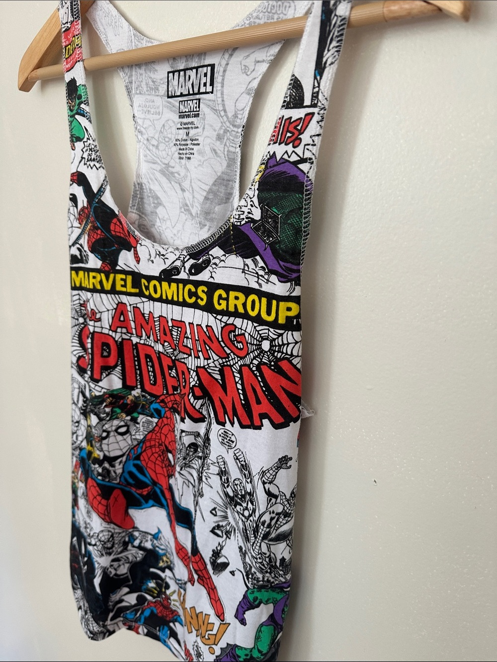 Marvel Spider-Man Comic Panel Tank Top - Red, Blue, Yellow, Black - Picture 3 of 5